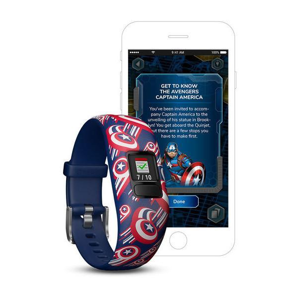 Pulsera de actividad - Garmin vívofit jr. 2 Capitán América Ajustable  Bluetooth Resistente al agua