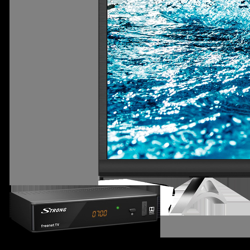 STRONG SRT 8541 DVB-T2 HD Receiver mit 3 Monaten freenet TV gratis Receiver (HDTV, PVR-Funktion=optional, DVB-T2 HD, Schwarz)