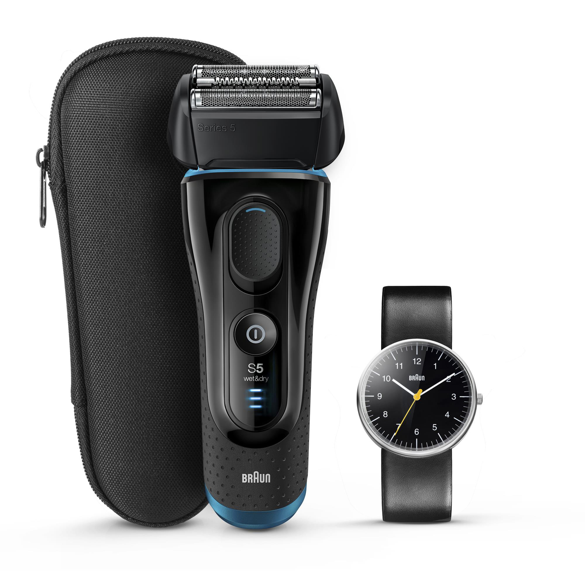BRAUN Braun Series 5 mit Braun Armbanduhr Rasierer Schwarz (8-D Technologie, Reinigungsstation: Nein)