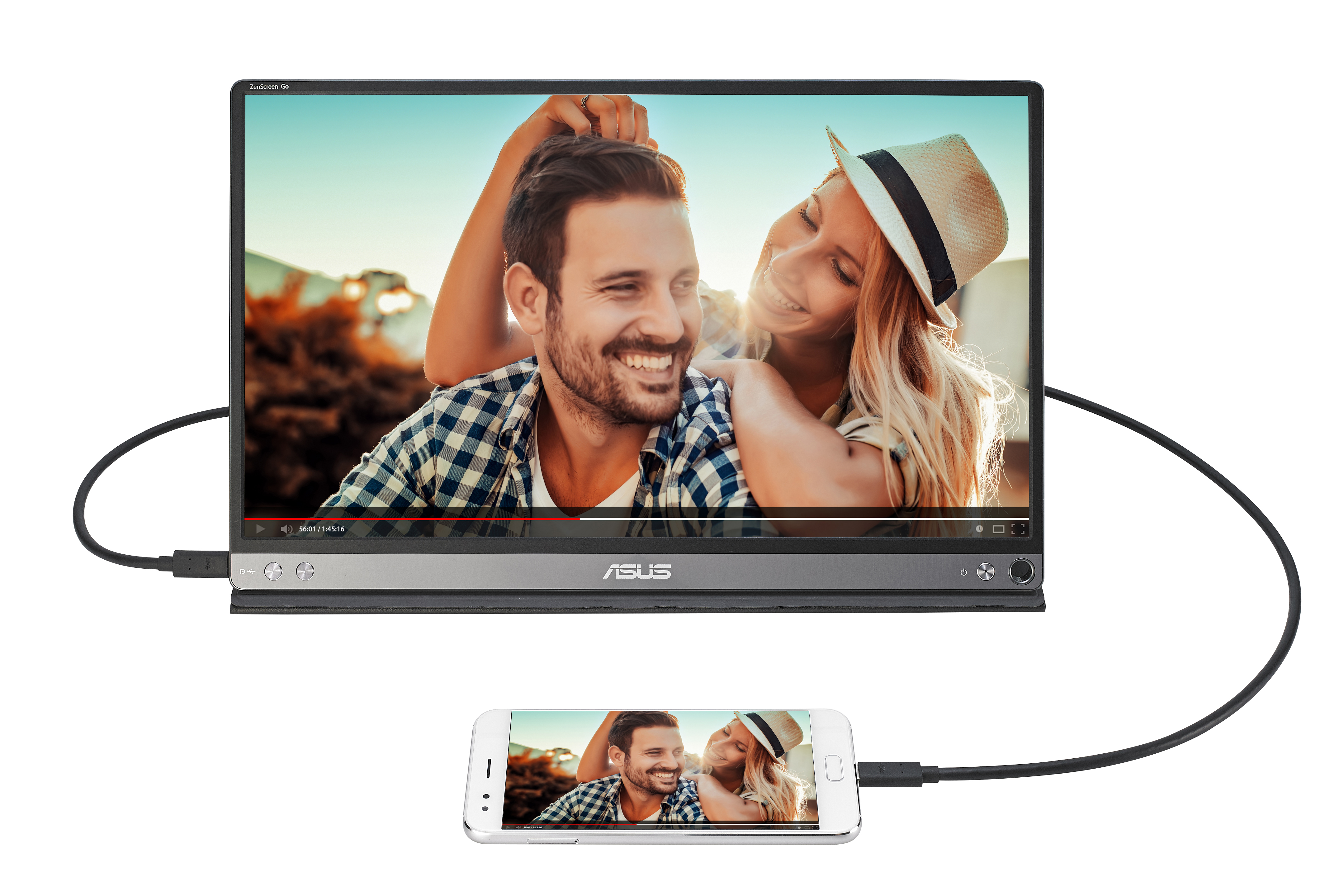 ASUS ZenScreen Go MB16AP 15,6 Zoll  Full-HD  tragbarer Monitor  5 ms Reaktionszeit  