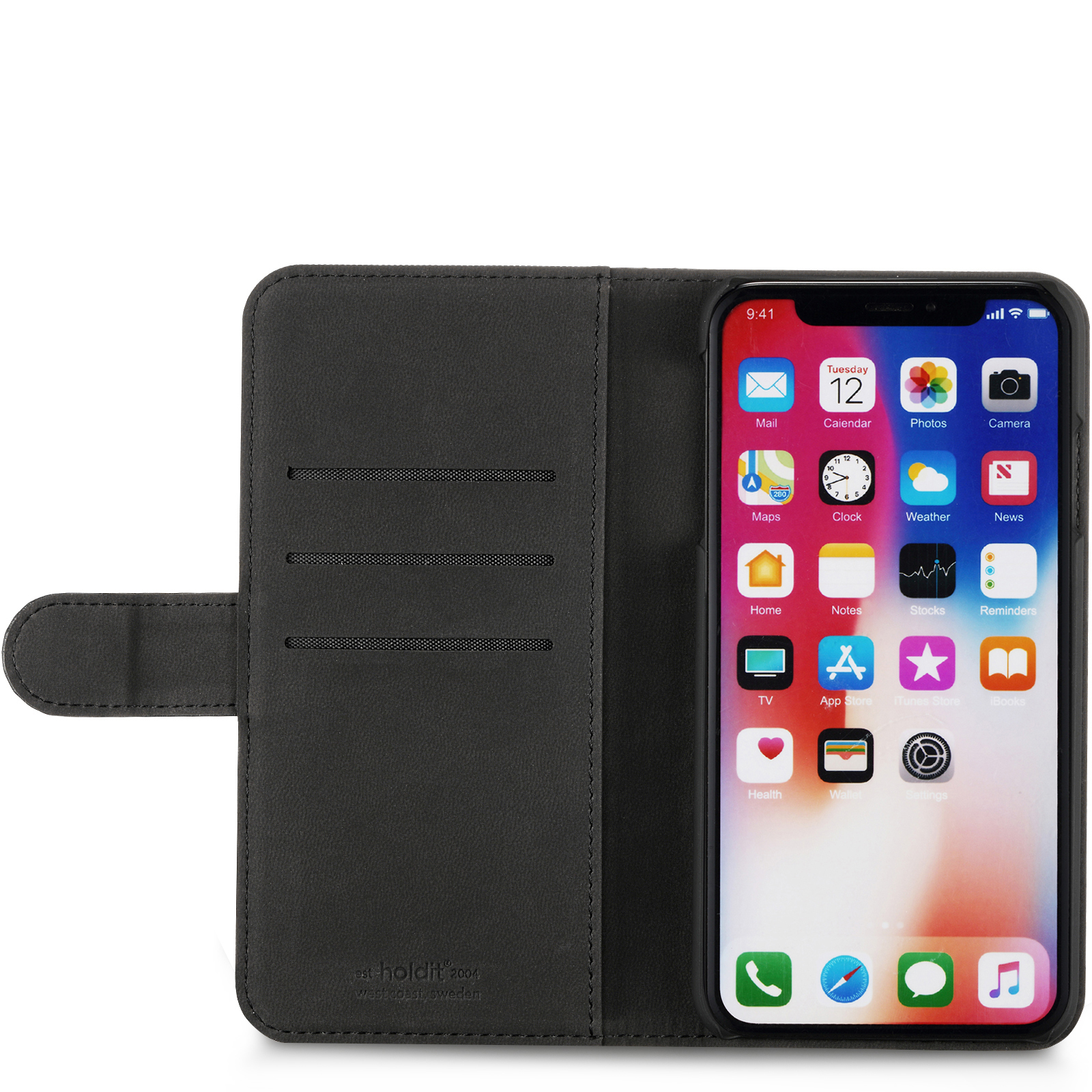HOLDIT Wallet, Bookcover, Apple, iPhone XS Max, Schwarz