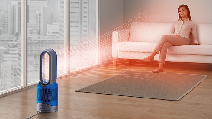 DYSON 305575-01 Pure Hot+Cool Luftreiniger Anthrazit/Blau (2000 Watt, 360 ° HEPA-Filter aus Borosilikat-Glasmikrofasern, Aktivkohlefilter, Gummivakuumversiegelung)