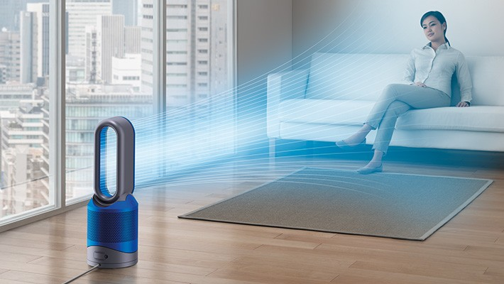 DYSON 305575-01 Pure Hot+Cool Luftreiniger Anthrazit/Blau (2000 Watt, 360 ° HEPA-Filter aus Borosilikat-Glasmikrofasern, Aktivkohlefilter, Gummivakuumversiegelung)