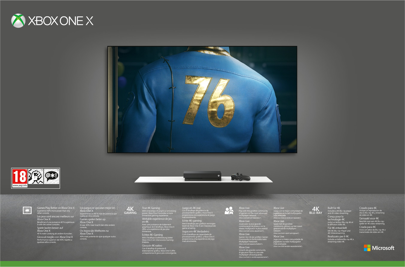 MICROSOFT Xbox One X 1 TB + Fallout 76