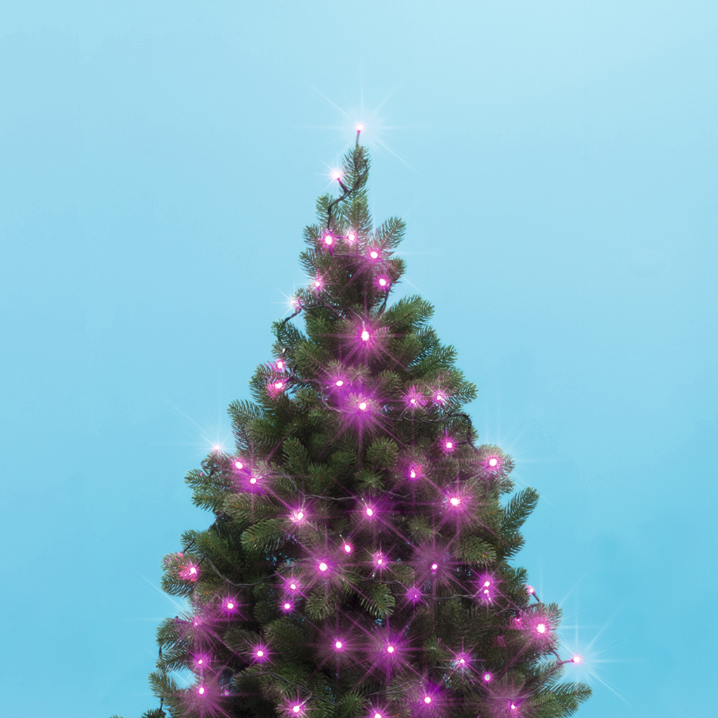 CHRISTMAS LIGHTING KII 100/P LED-es beltéri fényfüzér, pink, 100 LED