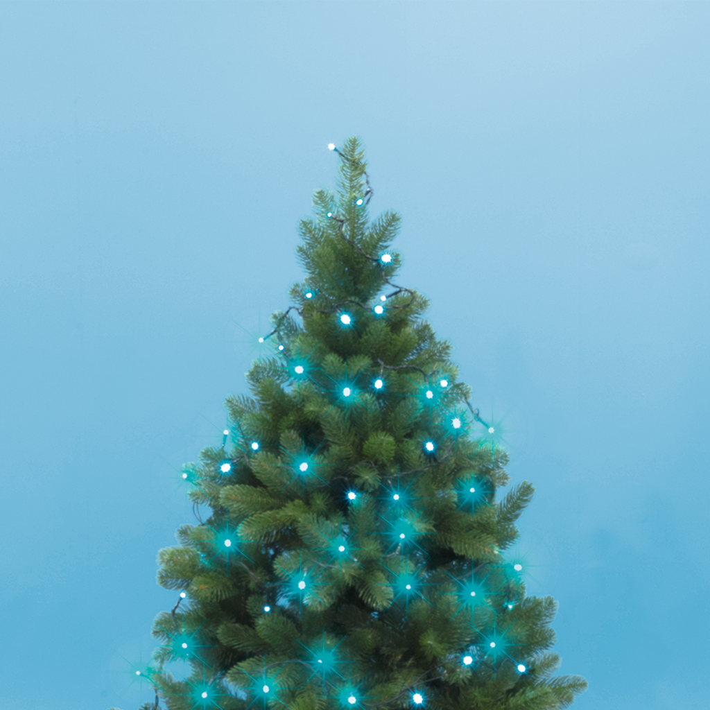 CHRISTMAS LIGHTING KII 100/T LED-es beltéri fényfüzér, türkiz, 100 LED