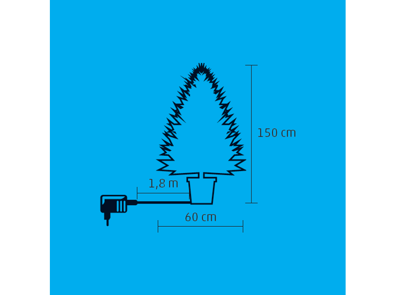 CHRISTMAS LIGHTING KIX 150 Optikai szálas műfenyő 150 cm