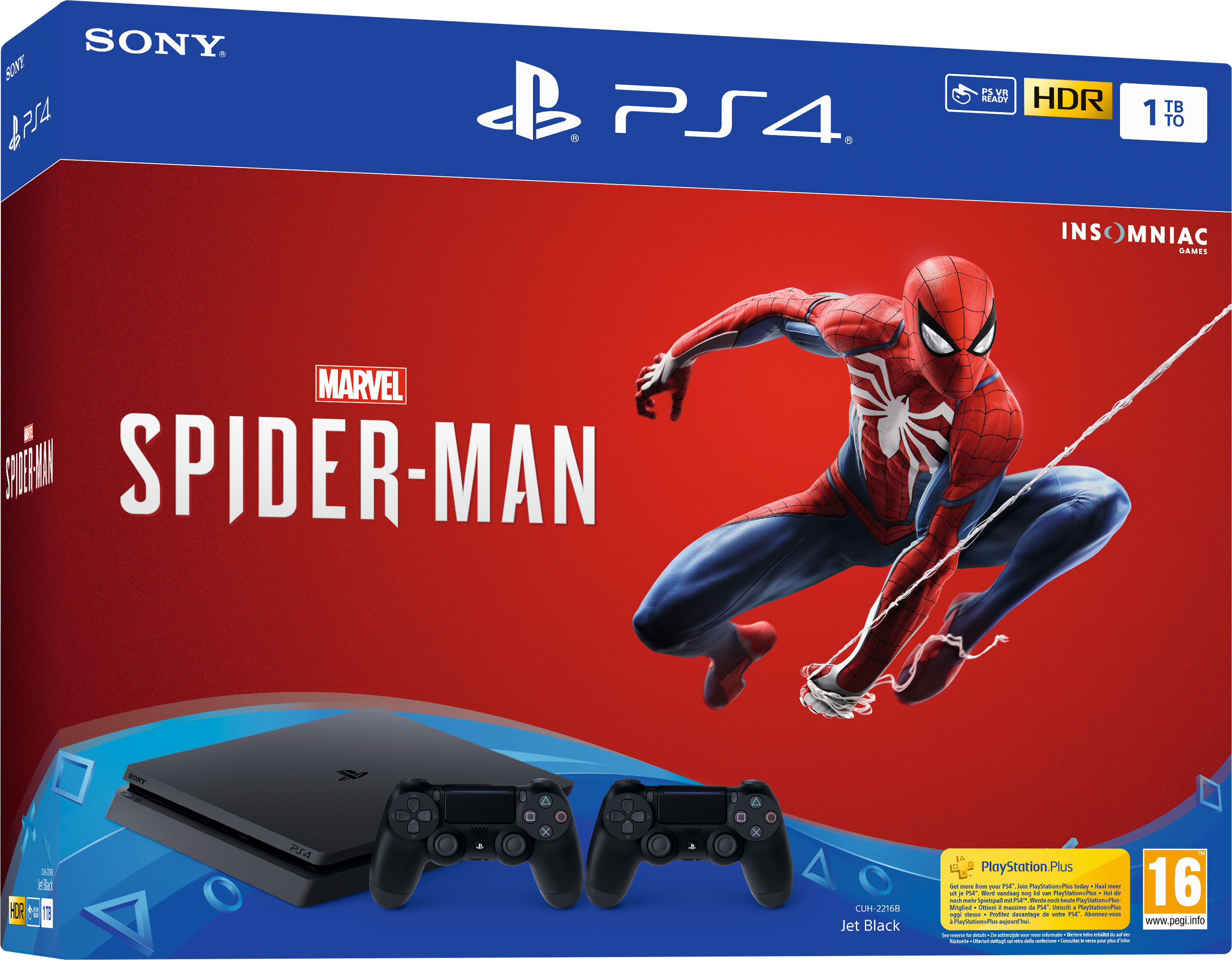 PLAYSTATION PS4 Slim 1 TB Noir + Spider-Man + Manette extra (9765813)