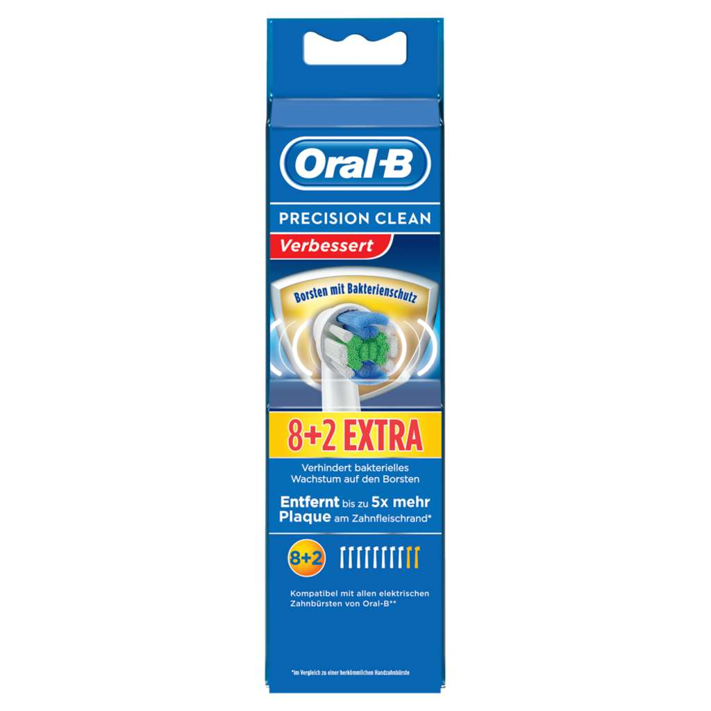 ORAL-B Aufsteckbürsten Precision Clean 8+2er mit Bakterienschutz