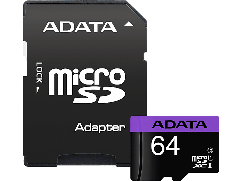 ADATA Micro SDXC kártya 64GB class 10 UHS-I (AUSDX64GUICL10-RA1)