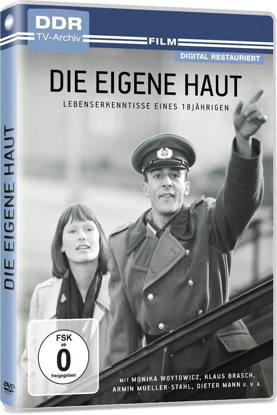 DVD-Cover mit Schwarzweißfoto eines Mannes und einer Frau. Text auf Deutsch: 'Die Eigene Haut'.