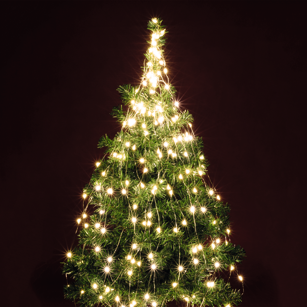 CHRISTMAS LIGHT ML 200/WW LED-s izzósor-csokor, mikroszálas, 10 ágú, 1,9m, IP44, 230V