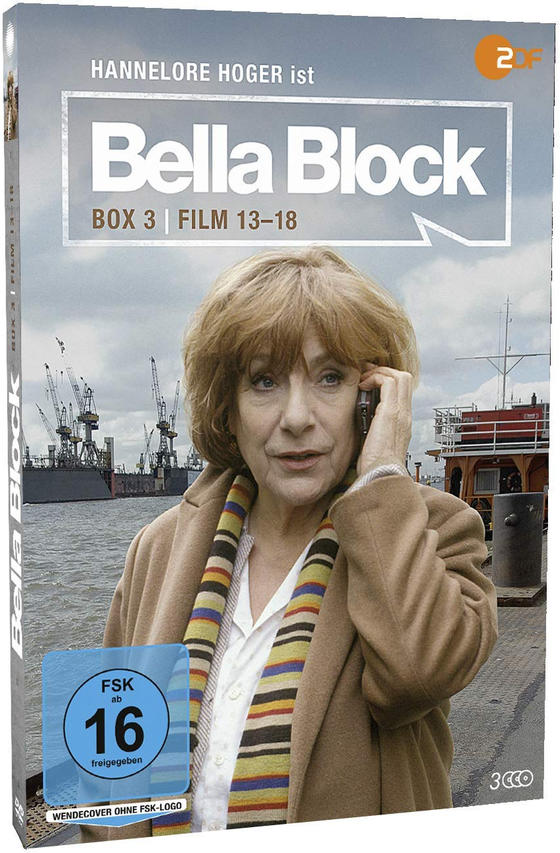 DVD-Box-Set von Bella Block. Das Cover zeigt eine Schauspielerin am Telefon.