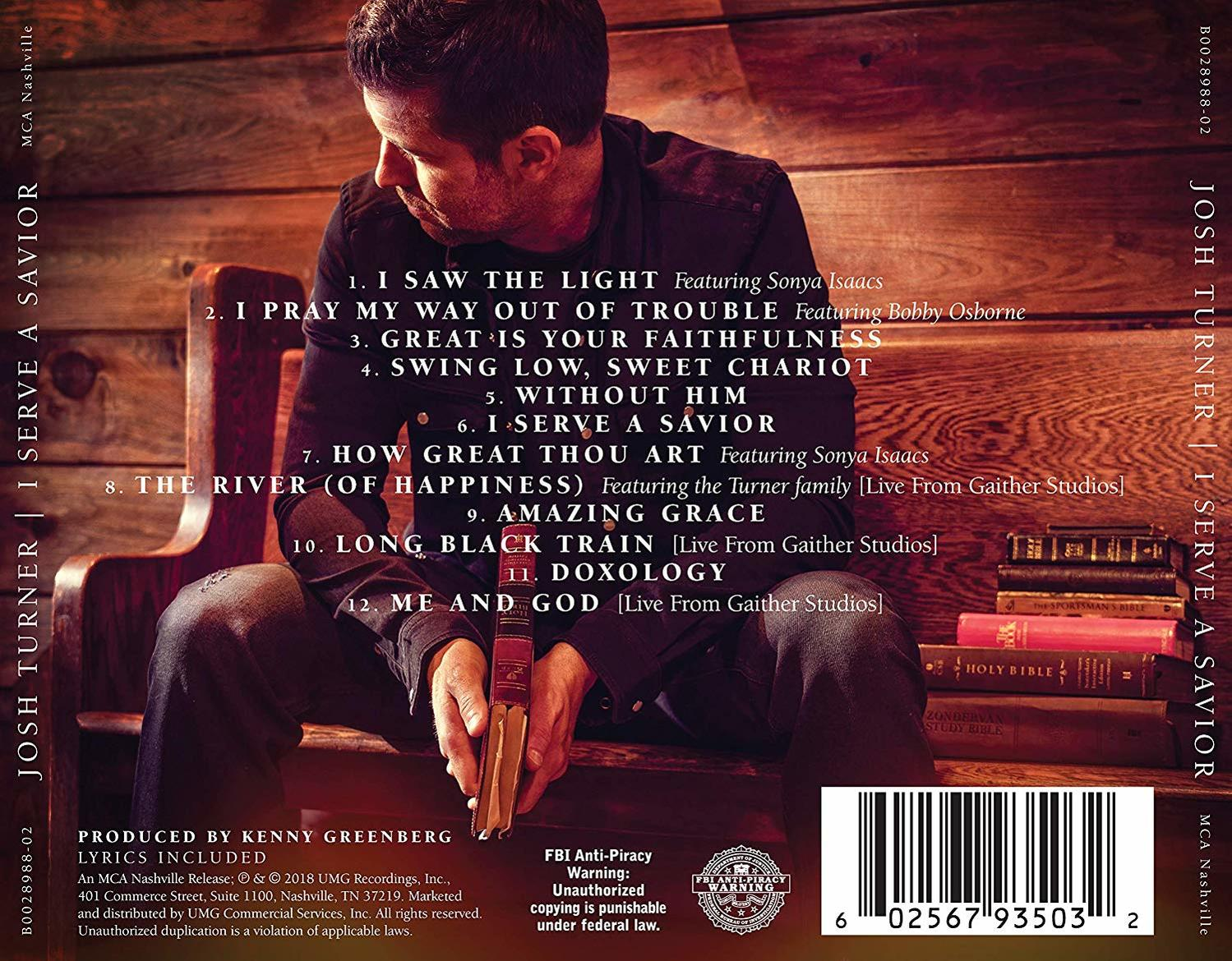 Rückseite des Josh Turner Albums. Texte und Tracklist sind sichtbar, zusammen mit Albumcover und Credits.