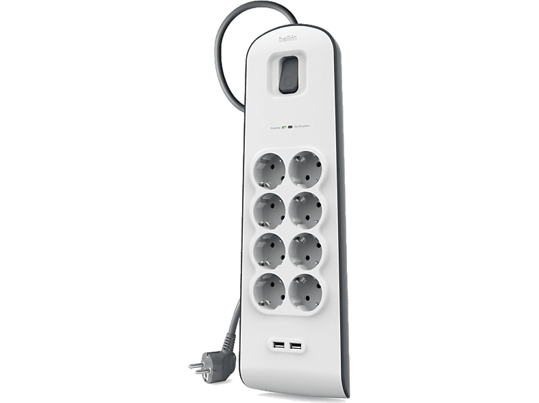 BELKIN BSV804VF2M 2 USB 8'li 2M Akım Korumalı Priz