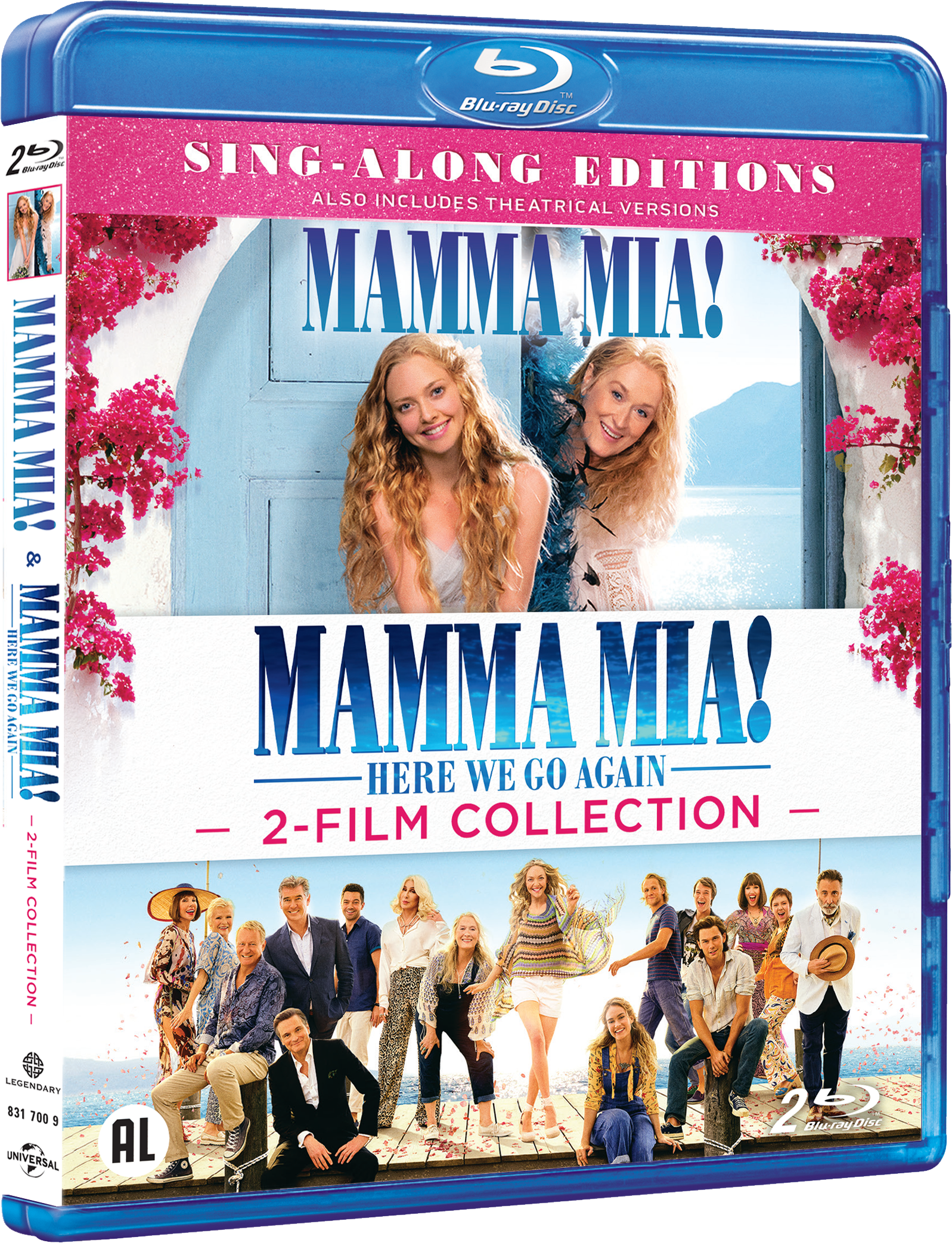 Un boîtier de disque Blu-ray du film 'Mamma Mia! Here We Go Again' est présenté.