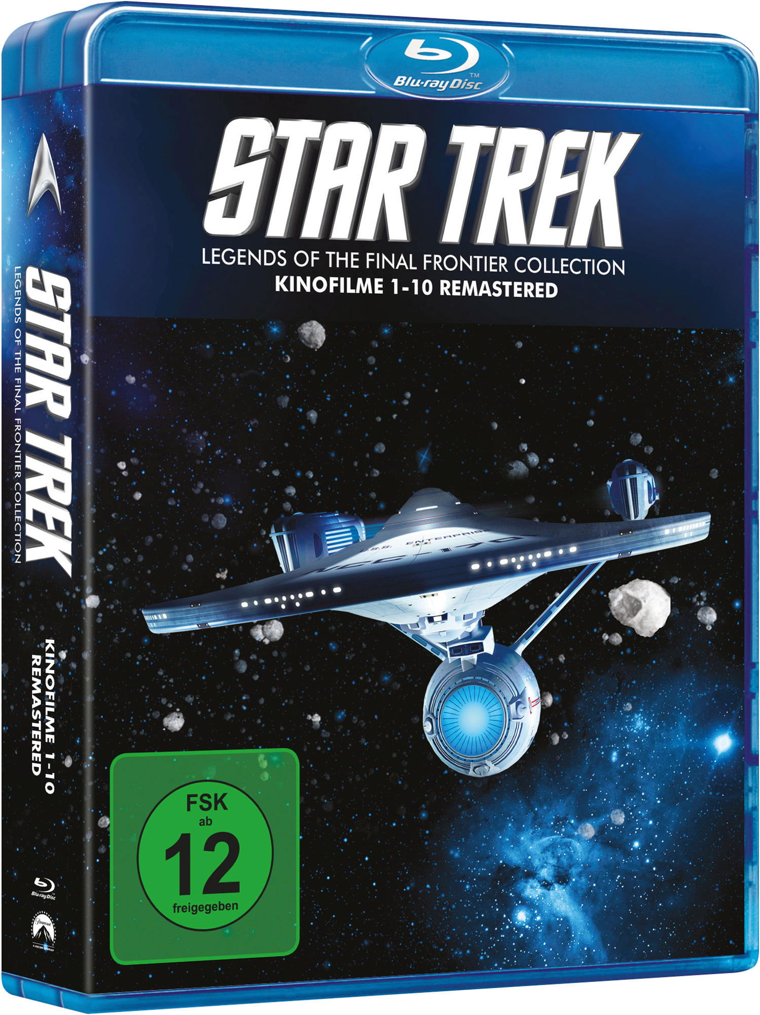 Blu-Ray-Filmhülle für Star Trek. Das Cover zeigt ein Raumschiff mit Weltraumhintergrund.