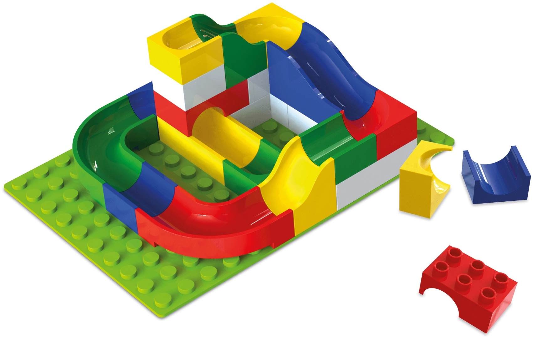 HUBELINO Kugelbahn Mini Set (45 teilig) - Bausteine (Mehrfarbig)