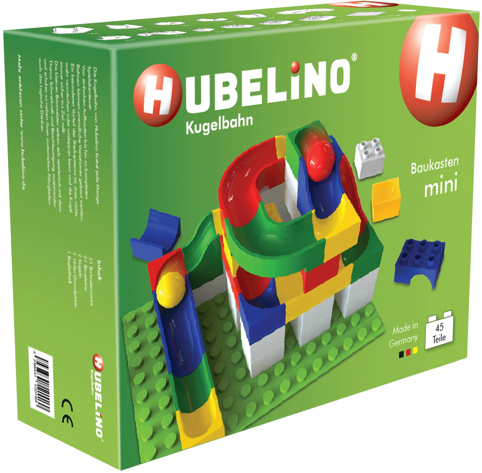HUBELINO Kugelbahn Mini Set (45 teilig) - Bausteine (Mehrfarbig)