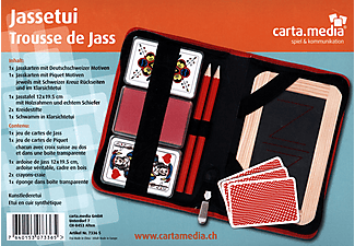 CARTA MEDIA Jassetui avec cartes Suisses allemandes et piquet - Jeu de table (Multicolore)