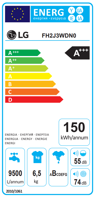 LG FH2J3WDN0 elöltöltős keskeny mosógép