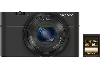 SONY Cyber-shot DSC-RX100 I Zeiss Plus 16GB SD-Speicherkarte Digitalkamera Schwarz, , 3.6x opt. Zoom, Xtra Fine/TFT-LCD
