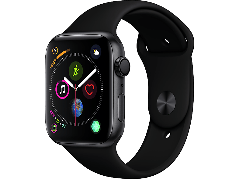 APPLE Watch S4 GPS, 44mm Uzay Grisi Alüminyum Kasa Siyah Spor