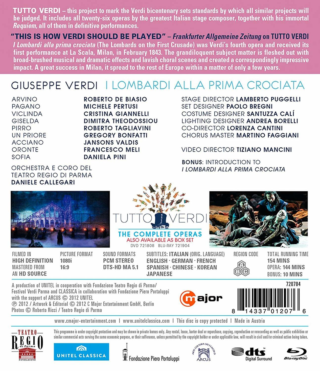 I - Regio (Blu-ray) croaciata Mariotti/Orchestra+Chorus alla Lombardi prima Teatro Torino/+ -
