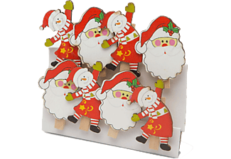FAMILY CHRISTMAS 55999H Karácsonyi fa csipesz, hóember+mikulás, 8 db