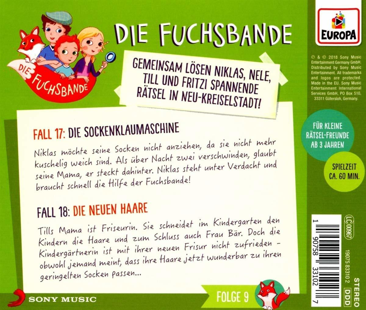 Die Fuchsbande - Die Fuchsbande 009/Fall 17: Die Sockenklaumaschine/Fall 18: Die neuen Haare  - (CD)