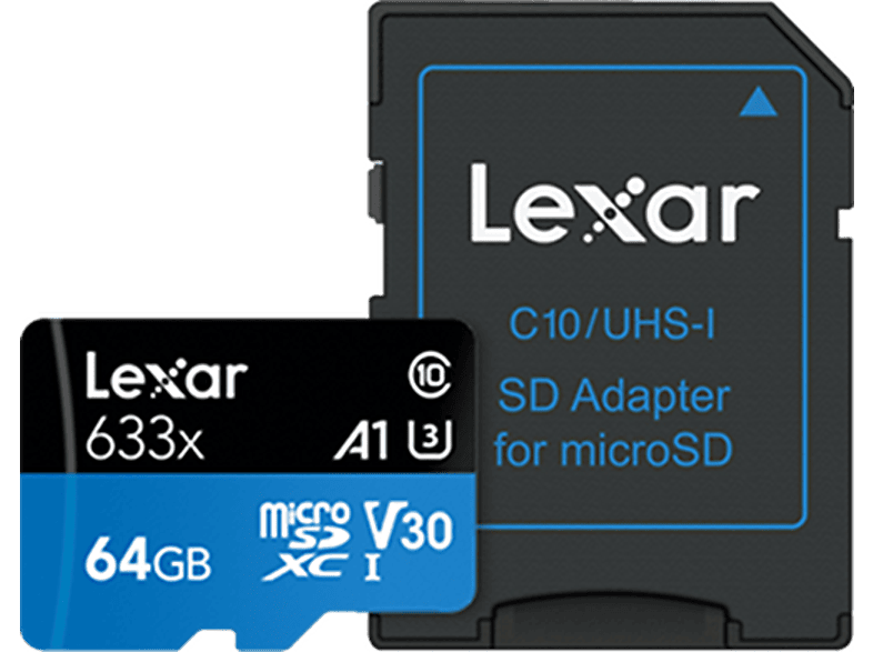LEXAR Geheugenkaart High-Performance 633x microSDHC 64 GB U3 (LSDMI64GBBEU633A)