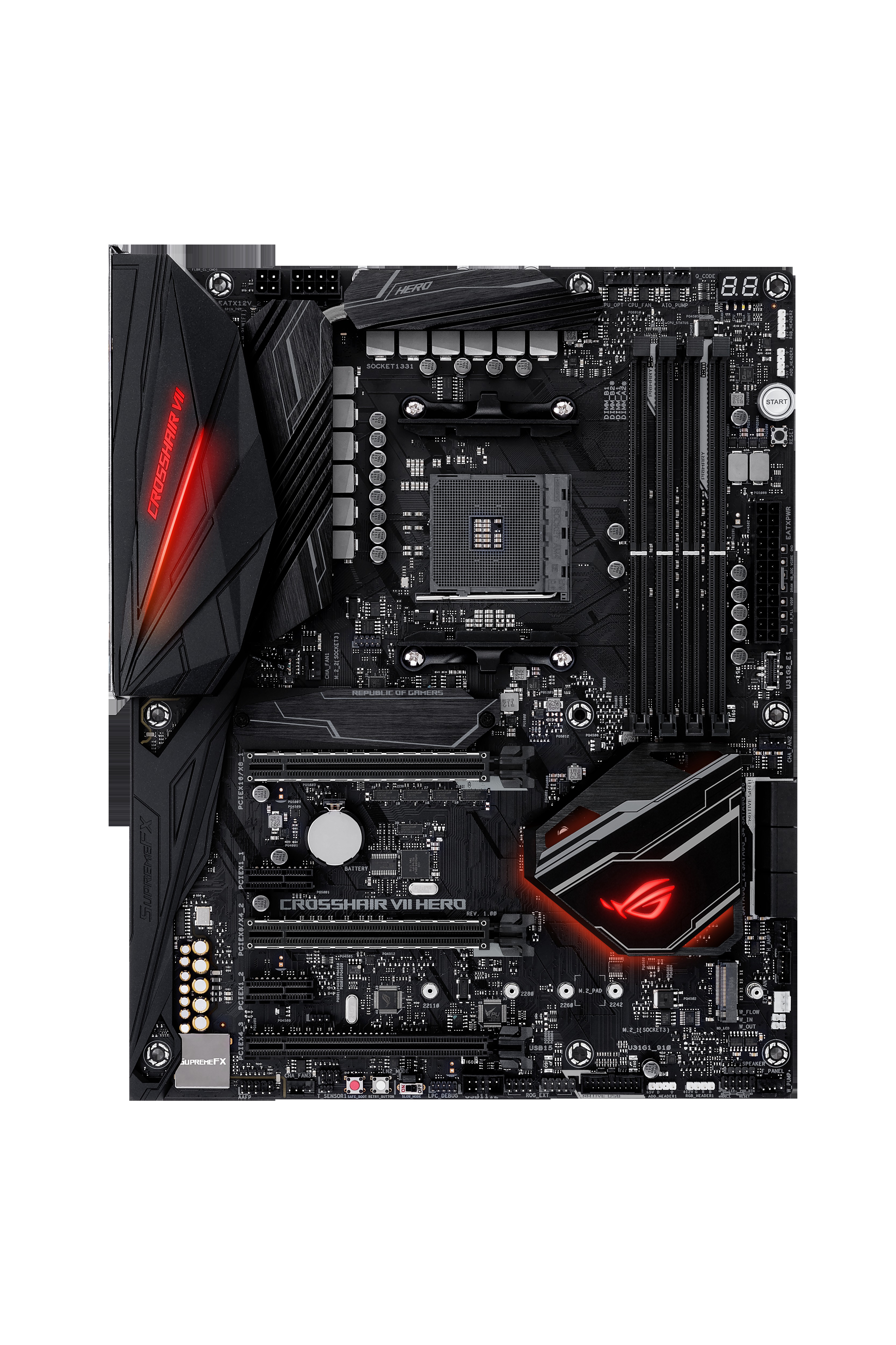 ASUS ROG Crosshair VII Hero Mainboard Schwarz