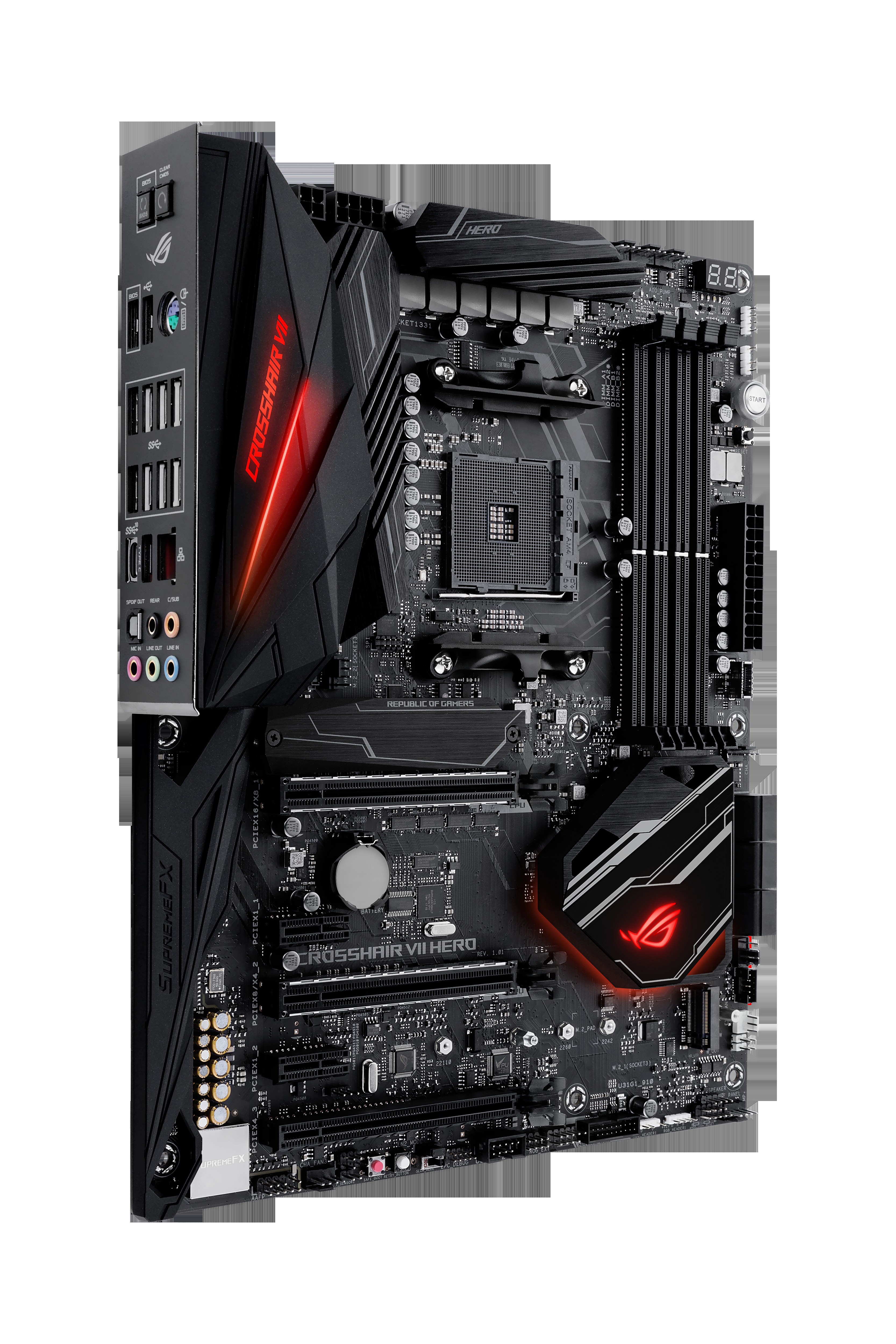 ASUS ROG Crosshair VII Hero Mainboard Schwarz