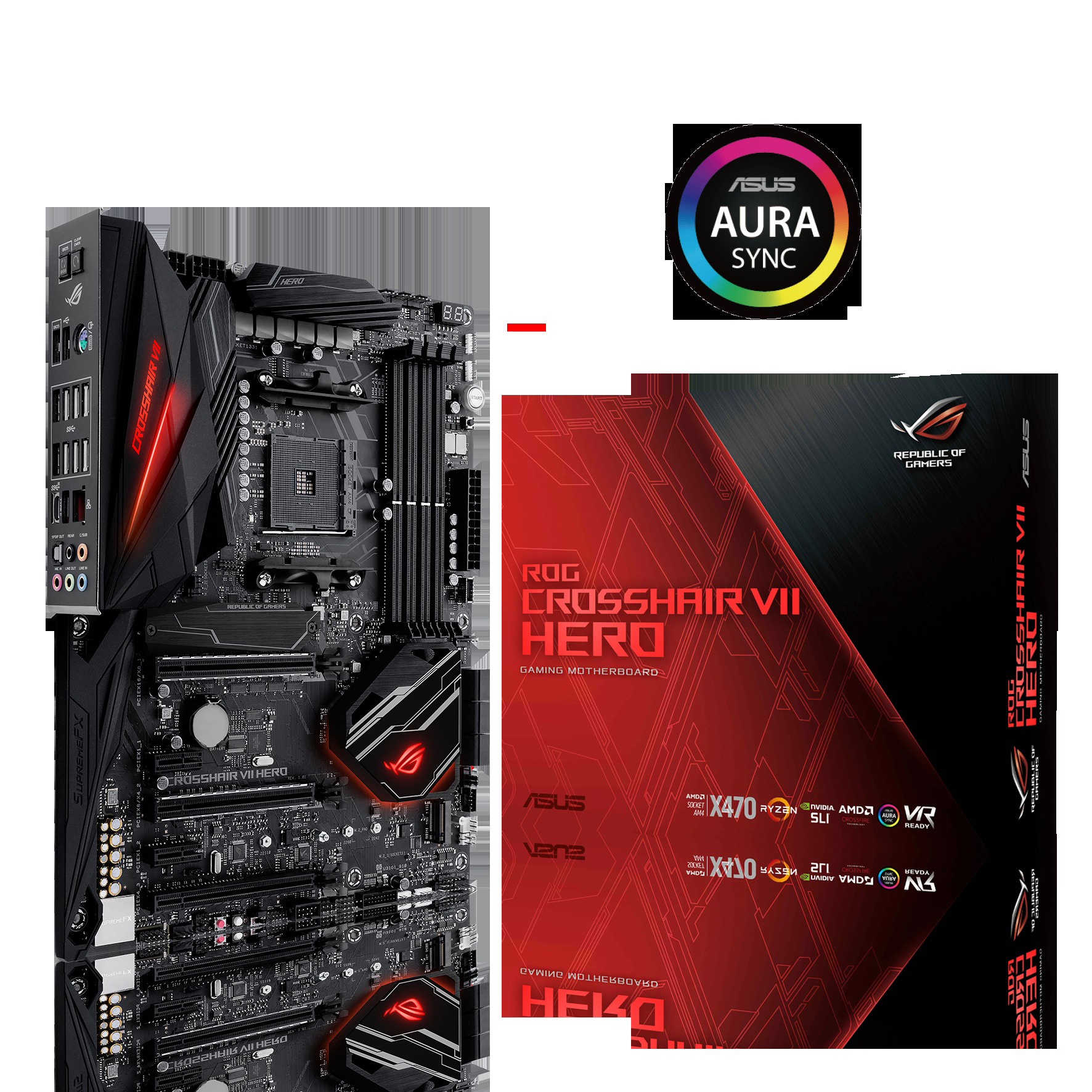 ASUS ROG Crosshair VII Hero Mainboard Schwarz