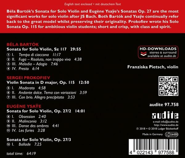 Franziska Pietsch - Werke für Violine solo  - (CD)