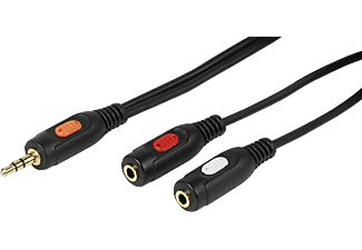 VIVANCO ADAPTER 1X3.5MM HANE - 2X3.5MM HONA 0.2M