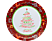 FAMILY CHRISTMAS 55932B Tálca, fém, karácsonyfa, fehér/bordó, 31 cm x 2 mm