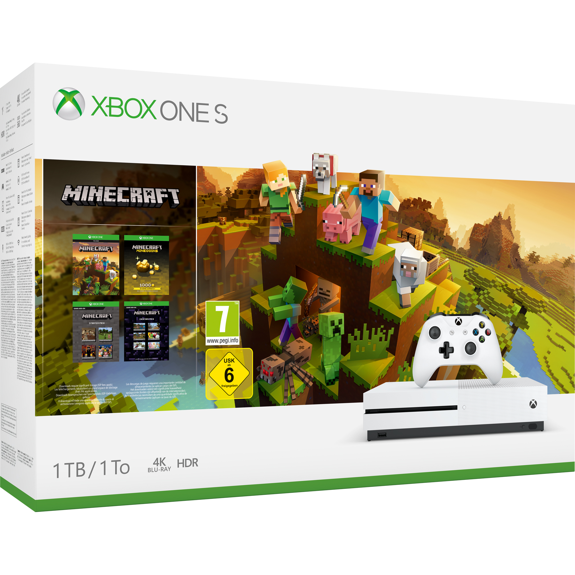 MICROSOFT Xbox One S 1TB – Minecraft Creators Bundle