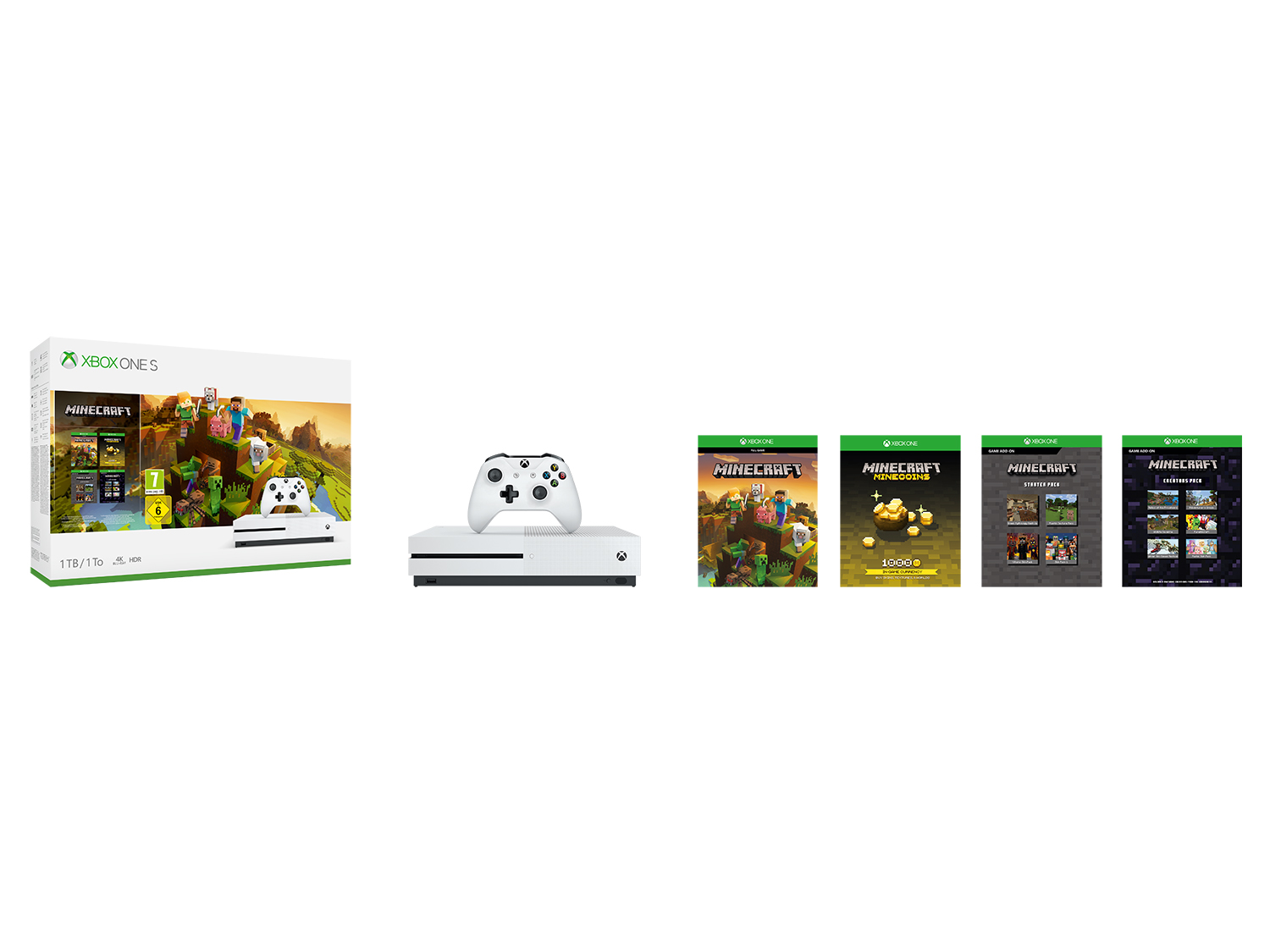 MICROSOFT Xbox One S 1TB – Minecraft Creators Bundle