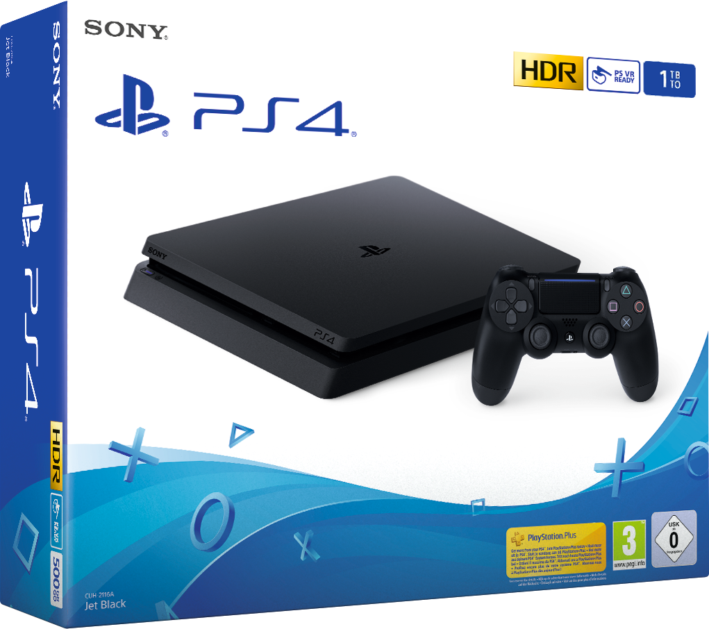 PlayStation 4 Slim 1TB - Spielekonsole - Jet Black