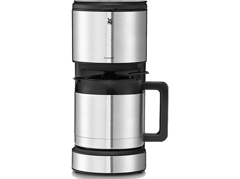 Cafetera de goteo - WMF Stelio Aroma, 1000 W, 1 L, 8 Tazas, Recipiente térmico, Apagado automático, Indicador nivel agua, Cromargan Acero Inoxidable