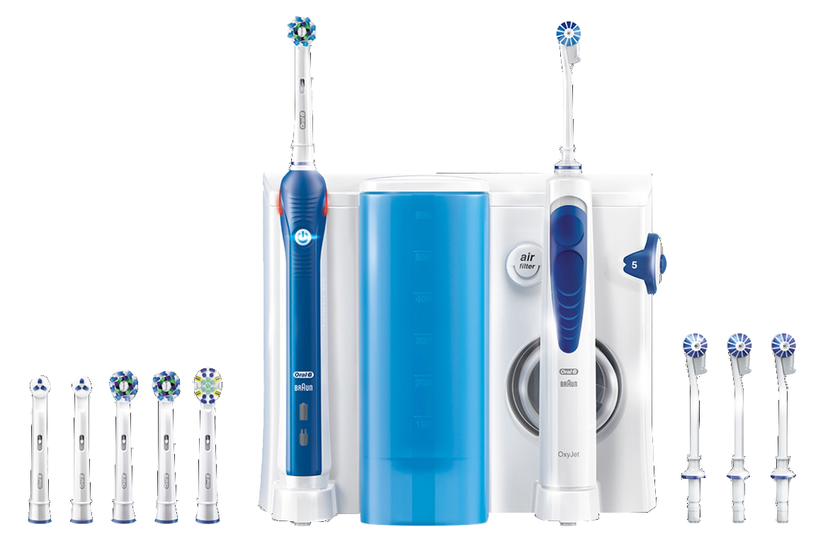 Centro de higiene dental - Oral-B OC-20 Irrigador, Cepillo dental PC3000+Irrigador Oxyjet,