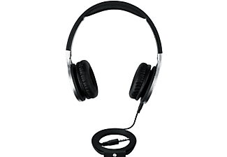 Auriculares - ISY IHP-1600, De diadema, Con cable, Control volumen, Negro y Gris