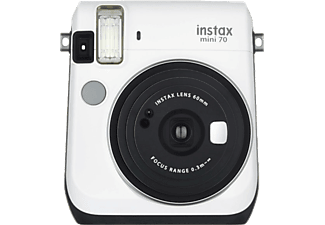 Cámara instantánea - Fujifilm Instax Mini 70 Kit + Film, Modo Selfie, Blanco