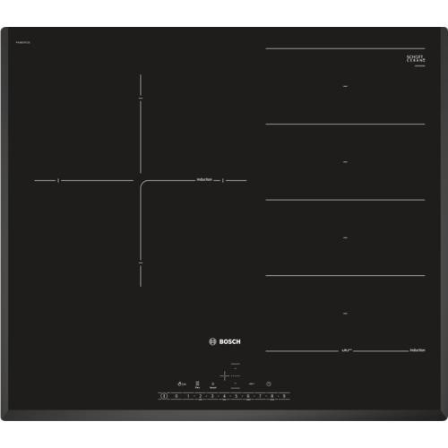 Placa De Bosch pxj651fc1e 60cm 2 zonas boost 1 doble 21x40 y maxx 28cm serie 6 biselada negra 60 59.2 induccion 40