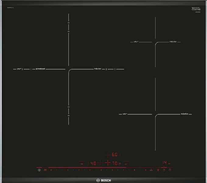 Encimera - Bosch PID675DC1, Eléctrica, Inducción, 3 zonas, 32 cm