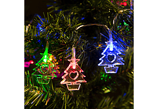 FAMILY CHRISTMAS 56501A Karácsonyi LED fényfüzér, színes, karácsonyfa, elemes, 2,25 m
