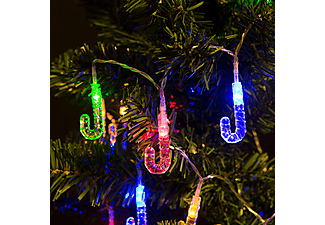 FAMILY CHRISTMAS 56501C Karácsonyi LED fényfüzér, színes, nyalóka, elemes, 2,25 m
