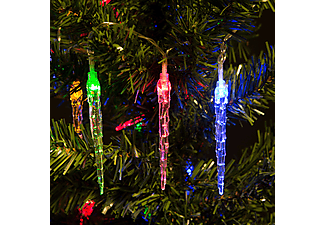 FAMILY CHRISTMAS 56501E Karácsonyi LED fényfüzér, színes, jégcsap, elemes, 2,25 m