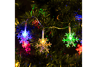 FAMILY CHRISTMAS 56501D Karácsonyi LED fényfüzér, színes, hópihe, elemes, 2,25 m